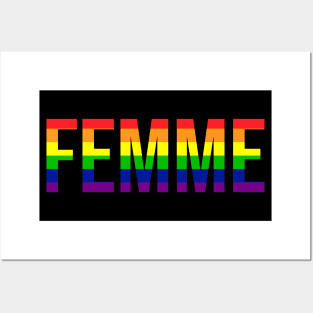 Femme // Butch Lesbian Gay Pride Rainbow Type Posters and Art